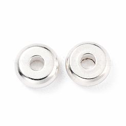 304ステンレススチールスペーサービーズ  フラットラウンド  銀  6x2.5mm  穴：1.8mm&nbsp;STAS-F191-13S-C