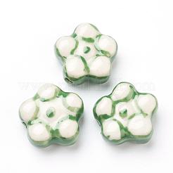 Handmade Porcelain Flower Beads Strands&nbsp;PORC-G006-15B