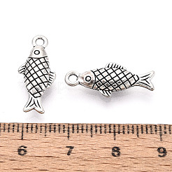 合金のチベット風チャーム  魚のチャーム  アンティークシルバー  20x8.5x2.8mm  穴：1.6mm  約1111個/1000g&nbsp;PALLOY-T093-23AS