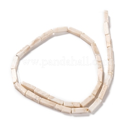 天然石ペトリファイドウッドビーズ連売り  長方形  13.5~14x4x4mm  穴：1.2mm  約30個/連  15.08インチ（38.3~41.3cm）&nbsp;G-G837-20