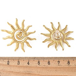 女性用304ステンレススチールスタッドピアス  18KGP本金メッキ  太陽  36.5x33mm&nbsp;EJEW-Z092-03G-01