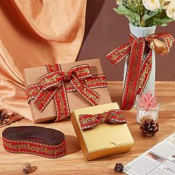 Ethnic Embroidery Polyester Flat Ribbons&nbsp;OCOR-WH0060-38C