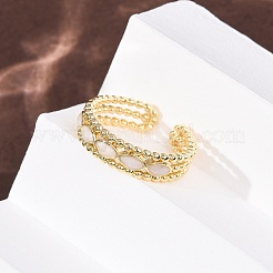 Brass Enamel Cuff Open Rings for Women&nbsp;RJEW-K264-07G
