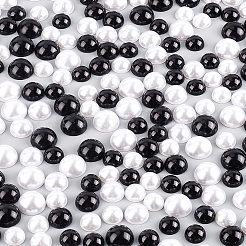 ABSプラスチックパール調カボション  半円  ミックスカラー  600個/セット&nbsp;SACR-OC0001-02