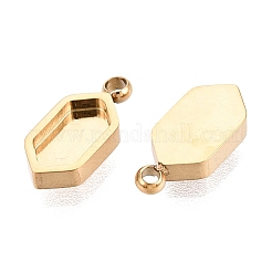 304 Stainless Steel Pendant Cabochon Component&nbsp;STAS-Q113-24A-G