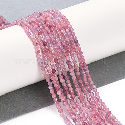 天然のピンクトルマリンビーズ連売り  多面カット  ラウンド  2.5~3mm  穴：0.5mm  約159個/連  15.35''（39センチメートル）&nbsp;G-N342-33