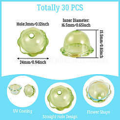 30Pcs UV Plating Acrylic Bead Caps&nbsp;PACR-TA0001-17E