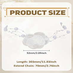 1Pc Valentine's Day High Class Polyester and Imitation Pearl 3D Flower Choker Necklaces for Women&nbsp;NJEW-LP0004-27B