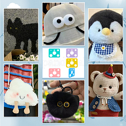 6Pcs 6 Colors Acrylic Craft Doll Eyes Template&nbsp;DIY-PH0023-10