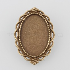 Vintage Alloy Brooch Cabochon Bezel Settings&nbsp;X-PALLOY-O038-28AB-NF