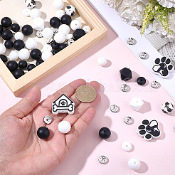 Mixed Shapes Silicone & Brass Grade A Rhinestone Spacer Beads Findings Kits&nbsp;DIY-SC0033-15