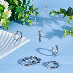 24Pcs 8 Size 201 Stainless Steel Grooved Finger Rings Set for Men Women&nbsp;RJEW-UN0002-40