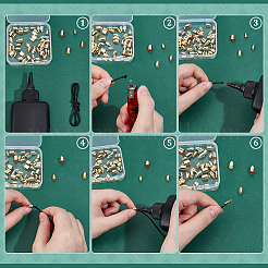 60Pcs 4 Styles Brass Cord Ends&nbsp;KK-PH0013-82