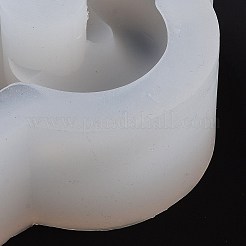 DIYの結び目の形の燭台のシリコーン型  キャンドルホルダー金型  樹脂用  ジェッソ  セメントクラフト作り  ホワイト  110x87x37mm&nbsp;SIMO-P002-F01