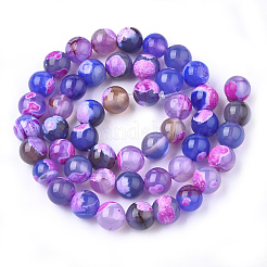 Natural Fire Crackle Agate Beads Strands&nbsp;G-S346-8mm-11