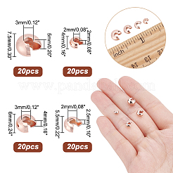 80スタイルの真鍮クリンプビーズカバー4個  カドミウムフリー＆鉛フリー  ローズゴールド  4~7.5x3.5~7x2~5mm  穴：2~3mm  20個/スタイル&nbsp;KK-HY0002-94RG