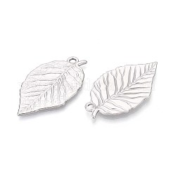 304 Stainless Steel Leaf Pendants&nbsp;STAS-T067-37P