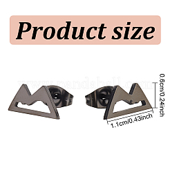 4ペア 4色 ステンレススチール 中空マウンテンスタッドピアス レディース  ミックスカラー  6x11mm  ピン：0.7mm  1ペア/カラー&nbsp;EJEW-AN0002-72