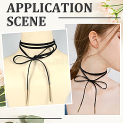 Velvet Cord Knot Tie Choker Necklaces for Women&nbsp;NJEW-CL0001-35