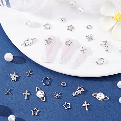 60個10スタイルの合金カボション  ネイルアートの装飾の付属品  ミックスカラー  5.5~16x6~10mm  6個/スタイル&nbsp;DIY-PH0029-09