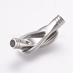 変色しない304ステンレススチール製マグネット留め具  滑らかな表面  ステンレス鋼色  42x15x8mm  穴：5mm&nbsp;X-STAS-L189-10P
