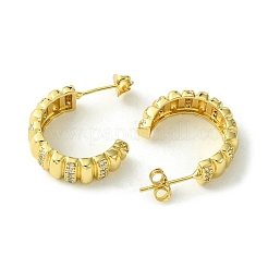 Brass with Cubic Zirconia Ring Stud Earrings&nbsp;EJEW-K267-10G