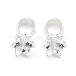 スターリングシルバーペグベイル925個  ペグベイルでベイルにスナップ  花  銀  7x7mm  ピン：0.8mm&nbsp;STER-Z001-020S