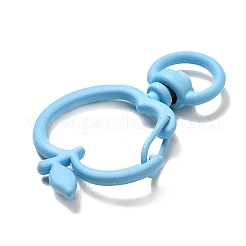 Apple Shaped Spray Painted Alloy Swivel Keychain Clasps&nbsp;PALLOY-F289-01