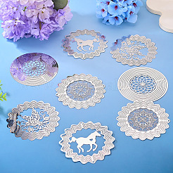 8Pcs 4 Styles 201 Stainless Steel Connector Charms&nbsp;STAS-SW0001-04