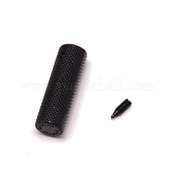 亜鉛合金コードの端部  エンドキャップ  ネジ付き  コラム  ブラック  25x8mm  穴：1.8mm  内径：5.5mm&nbsp;FIND-WH0091-65G