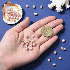 天然養殖淡水真珠ビーズ10個  研磨両側  染め  シエナ  6~9x4.5~6mm  穴：0.5mm&nbsp;PEAR-YW0001-49