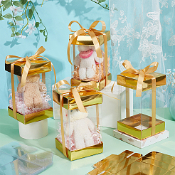 10Pcs Rectangle Clear Plastic Gift Packing Boxes with Paper Top and Bottom&nbsp;CON-WH0099-96B
