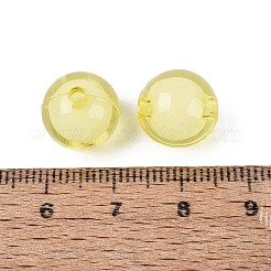 透明なアクリルビーズ  二層ビーズ  ラウンド  シャンパンイエロー  12mm  穴：2mm  約515個/500g&nbsp;TACR-S092-12mm-24
