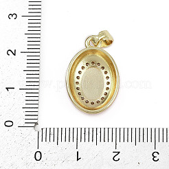 Brass Micro Pave Clear Cubic Zirconia Pendants&nbsp;KK-D409-06G