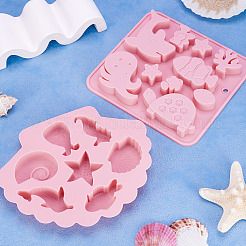 2Pcs 2 Styles Sea Animal Food Grade Silicone Molds&nbsp;SIL-TA0002-16