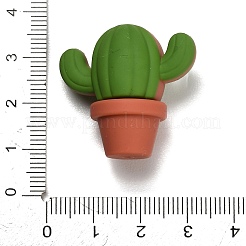 食品グレードの環境に優しいシリコーンビーズ  サボテン  グリーン  28x30x16.5mm  穴：2mm&nbsp;SIL-I022-06