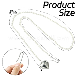 Imitation Pearl Round Beaded Metal Heart-Shaped Waist Chains&nbsp;ST-CJ0027-05