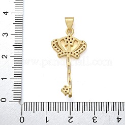 Brass Micro Pave Cubic Zirconia Pendants&nbsp;KK-M319-18G