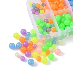 蓄光アクリルビーズ  暗闇で光る  ラウンド  ミックスカラー  6~8mm  穴：1.6~1.8mm  334個/箱&nbsp;MACR-FS0001-31