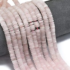 つや消し天然ローズクォーツビーズ連売り  ロンデル  6x2mm  穴：0.7mm  約150~160個/連  14.57~14.96''（37~38センチメートル）&nbsp;G-K389-C06-01