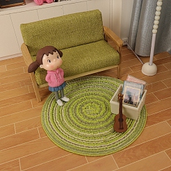 家具樹脂＆布＆木ミニモデル  マイクロランドスケープドールハウスアクセサリー  小道具の装飾のふりをする  黄緑  110x58x73mm&nbsp;PW-WGFE7AF-01