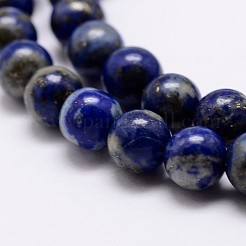 天然石ラピスラズリビーズ連売り  ラウンド  8mm  穴：1mm  約45~47個/連  15インチ（38cm）&nbsp;X-G-A163-07-8mm