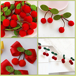 糸のコスチュームアクセサリー36個  チェリー  レッド  60x50x20mm&nbsp;DIY-SC0032-58B