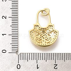 Brass Micro Pave Clear Cubic Zirconia Pendants&nbsp;KK-L225-043G