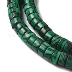 合成マラカイトビーズ連売り  ディスク  ヒシビーズ  6x3mm  穴：0.9mm  約121個/連  14.96''（38センチメートル）&nbsp;G-K368-A02-01