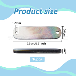 天然ブラックリップシェルコネクターチャーム16個  オーバル  23x6x2mm  穴：1.2mm&nbsp;FIND-BC0019-96C
