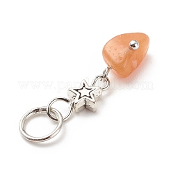7Pcs 7 Styles Chakra Natural & Synthetic Mixed Stone Chips Alloy Pendants&nbsp;PALLOY-JF01778-02