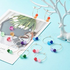 Natural Dyed Malaysia Jade Bead Hoop Earrings for Girl Women&nbsp;EJEW-JE04632-01