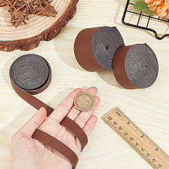 3ロール3種類のマットスタイルのPUレザーリボン  フラット  サドルブラウン  1/2~1-1/2インチ（12.5~37.5mm）  1ロール/スタイル&nbsp;DIY-GF0008-60