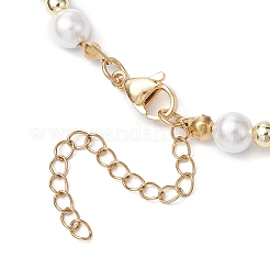 Glass & Shell Pearl &  Synthetic Non-magnetic Hematite Beaded Necklaces&nbsp;NJEW-JN04976